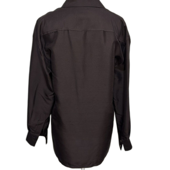Vintage Robbie Bee Silk black blouse Size M - Picture 3 of 4